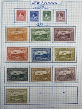 NEW GUINEA 1939, part set, air mail, MH, mounted on an album page + 1937 set
