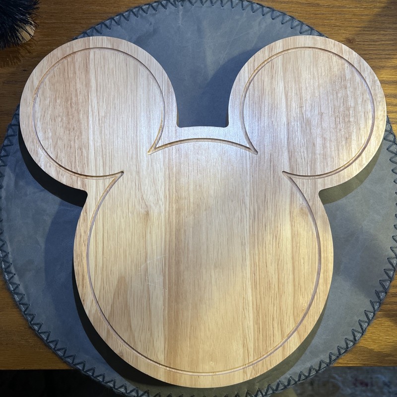 Disney Classic Mickey Mouse Wooden Charcuterie Cheese Board with Cheese Tools