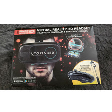 Utopia 360 Virtual Reality 3D Headset Bluetooth Controller Earbuds