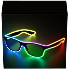 Wireless Neon LED Light Up Glasses - 6 Colors for Rave  Halloween Parties