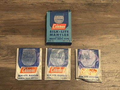 #ad Vintage Coleman Silk Lite Mantles Grade A Heavy Duty type 21A Box with Mantles $39.50