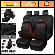 Luxury Leather Seat Covers Full Set 5 Seats Waterproof Anti-slip Universal F