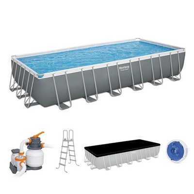 Bestway Power Steel 24' x 12' x 52'' Rectangular Above Ground Swimming Pool Set..
