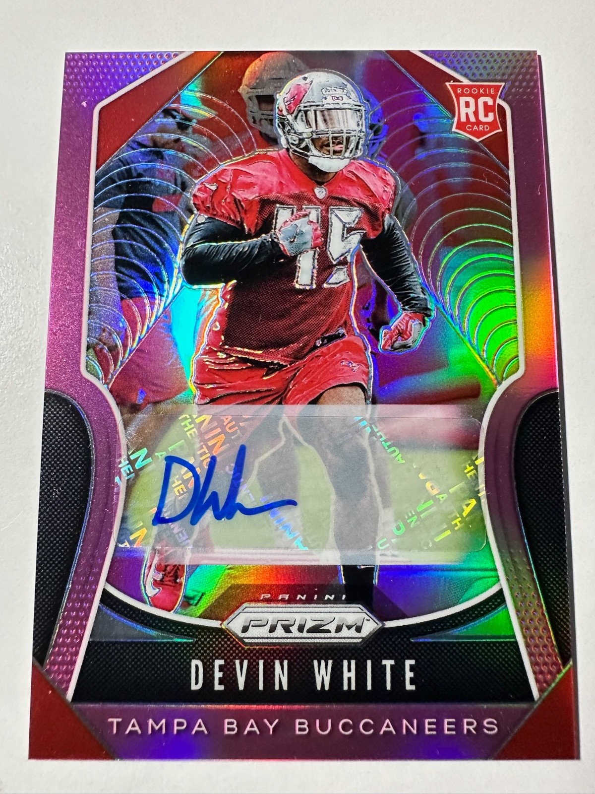 Devin White Panini Prizm #312 Autograph-Pink
