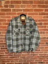Sears Fieldmaster Perma-Prest Men XL Green Plaid Quilted Flannel Jacket