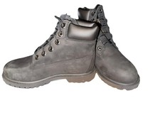 Timberland Youth Premium 6-Inch Waterproof Boots Black Nubuck Size 3