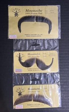 Lot Of 3 Rubies 100 Human Hair Theatrical Mustaches 2 Med Brown 1 Black NEW