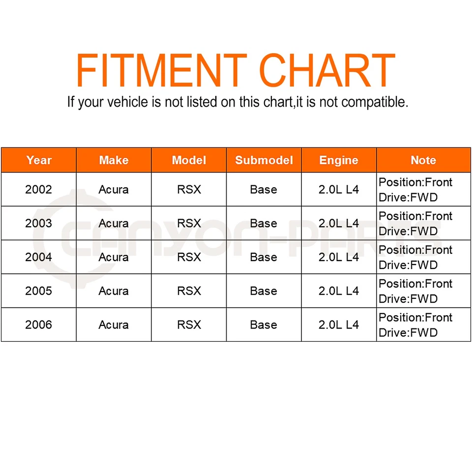 Front Left Right CV Axle Shaft Assembly for 2002-2006 Acura RSX Base 2.0L L4 FWD - Image 2 of 4