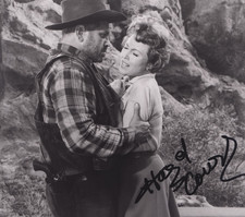 Hazel Court Signed 10x8 Photo Film Scene Still Classic British Actress Autograph