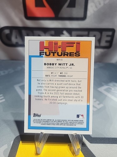 2022 Bowman Chrome Bobby Witt Jr #HIFI-5 Hi-Fi Futures Kansas City Royals - Picture 2 of 2