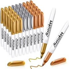 48 Pcs Metallic Permanent Markers Bulk Metallic Marker Pens Medium Tip Quick ...