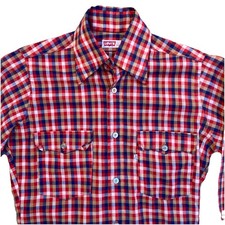 VTG 70s 80s Levi's Plaid Western Shirt Small USA Button Up Ranch Rockabilly