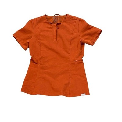 FIGS Auburn Orange Bristol Slim Henley Scrub Top XXS Nurse Healthcare Uniform