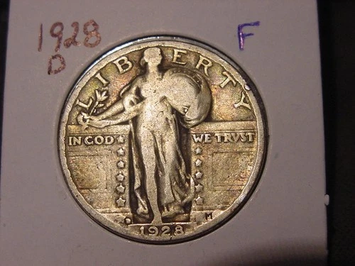 1928-D STANDING LIBERTY QUARTER F POPULAR BETTER DATE FREE SHIPPING