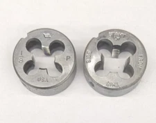2 Vermont American 1/8"-27 NPT Solid Round Dies 1" OD CS Carbon Steel USA