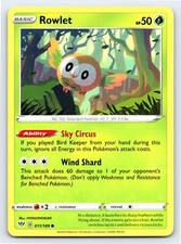 Rowlet 011/189 Common Darkness Ablaze Pokemon Card - NM Near Mint