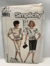 Simplicity 7893 Misses Petite Skirt Top Pattern 10-16 *Cut Apart Not to Size*