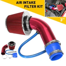 3" Car Cold Air Intake Filter Induction Kit Pipe Aluminum Power Flow Hose System