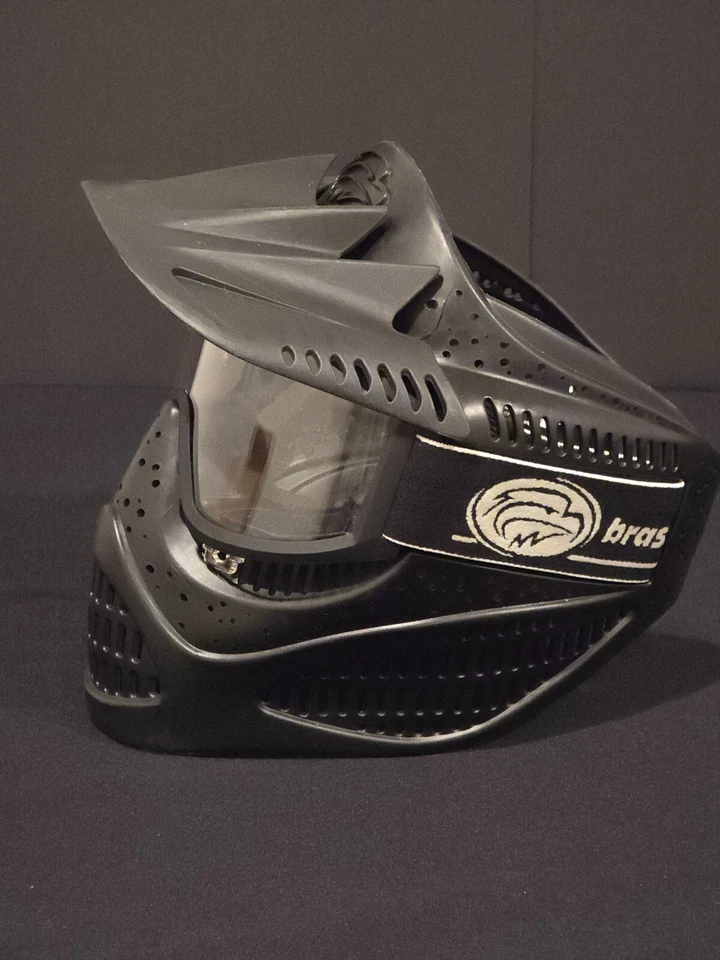 Máscara de paintball de águila de latón negras gafas integrales con visera - Limpias Foto 3 de 4