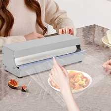 Manual Food Wrap Film Dispenser Stretch Film Packing Wrapper for 9.8-17.7" Width