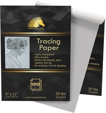 Tracing Paper Pad - 39Lb - 9" X 12" - 100 & 150 Transparent Sheets - Artist Qual