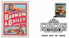 AO-4903-2, 2014, Vintage Circus Posters, First Day Cover, Add-on Cachet, Pictori