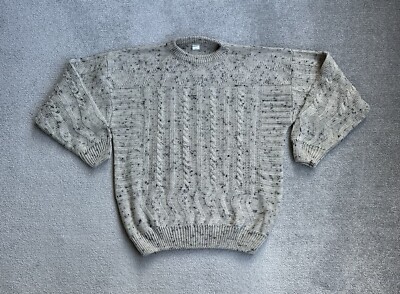 MISS ASTOR Damen Kaschmir Pullover Sweater Gr. L 90er Retro Pulli 20310 Grau