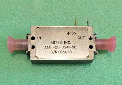 Miteq  RF Amplifier 3.5-4.1 GHz  SMA(f) +15V AMF-2B-3541-50