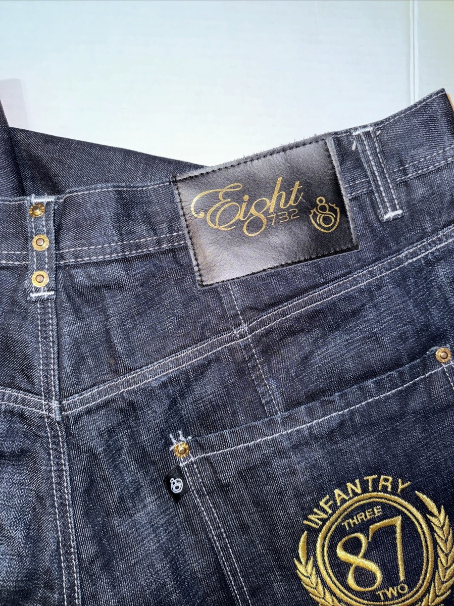 Eight 8732 Jeans Mens 42x34 Baggy Embroidered Young Jeezy Eight 8732 Jeans Mens 42x34 Baggy Embroidered Young Jeezy