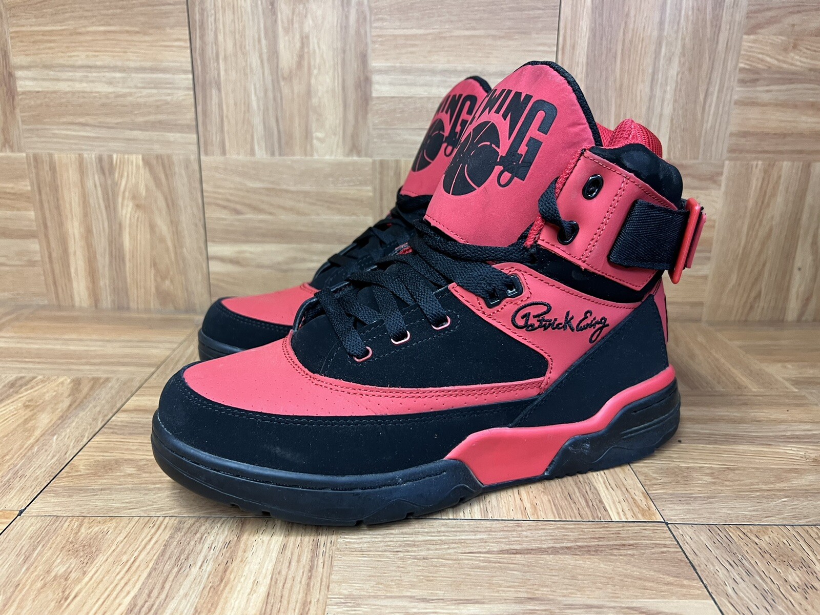 RARE🔥 Patrick Ewing Athletics 33 Hi Black Red Chili Pepper Shoes Sz 9.5 Men's image 7