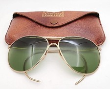 Vintage American Optical AO Cool Ray Ful-Vue Green Aviator 1/10 12k GF w/Case