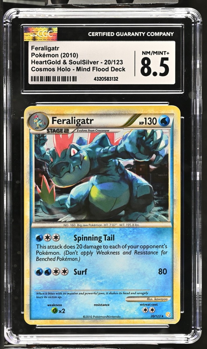 CGC Graded 8.5 Feraligatr 20/123 HGSS Cosmos Holo Mind Flood