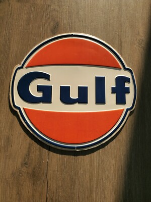 Gulf Gasoline Metal Sign Garage Vintage Style Wall Decor NWOT 12x12 | eBay