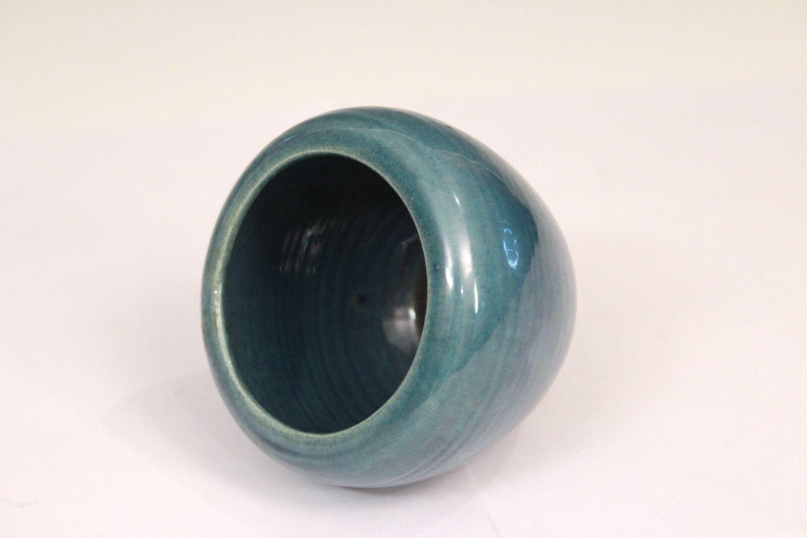 Antique Awaji Pottery Bowl Vase Organic Blue Monochrome Art Nouveau | eBay