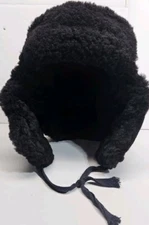 Genka Trapper Hat 58 90/95 Winter Warm Ear Flaps Black