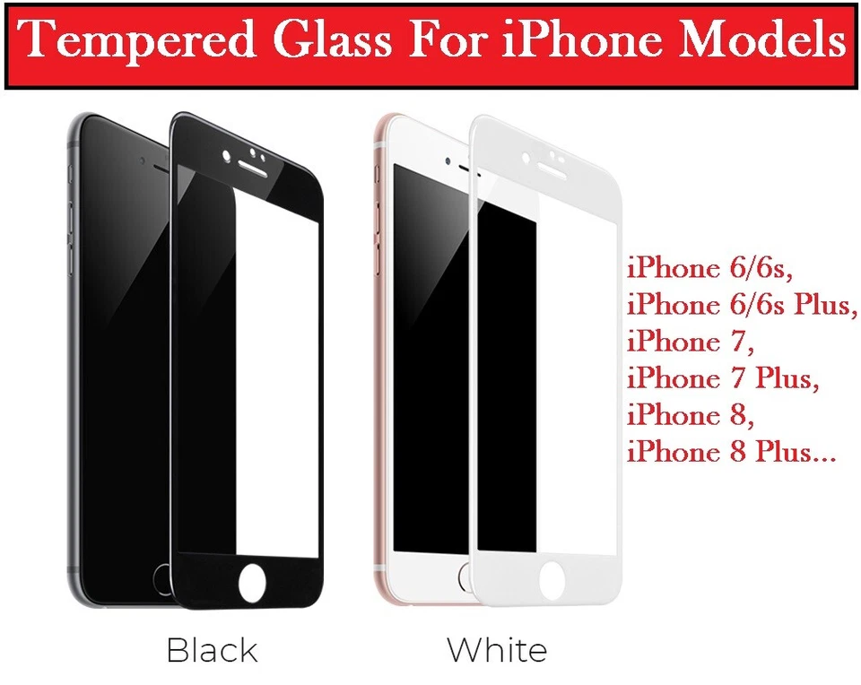 2x Full Cover Tempered Glass Screen Protector For iPhone 7 8 6 Plus SE 2020 2022 - Image 4 of 4