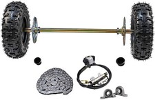 29" Complete Rear Live Axle Shaft Kit 6" Wheels Brake Go Kart Quad Drift Trike