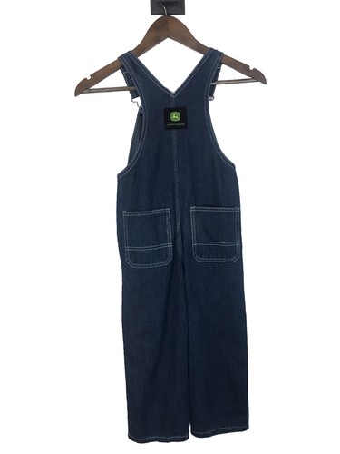 John Deere Denim Overalls Youth Size 5 Logo Cotton Bib Straps Outdoors EUC - Picture 2 of 8