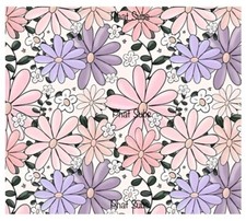 20oz Sublimation Tumbler Wrap Pink Daisies Ready To Press Heat Transfer