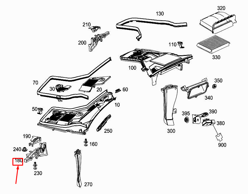 MERCEDES-BENZ C Coupe C205 Luftkanaldichtung unten links A2058317800