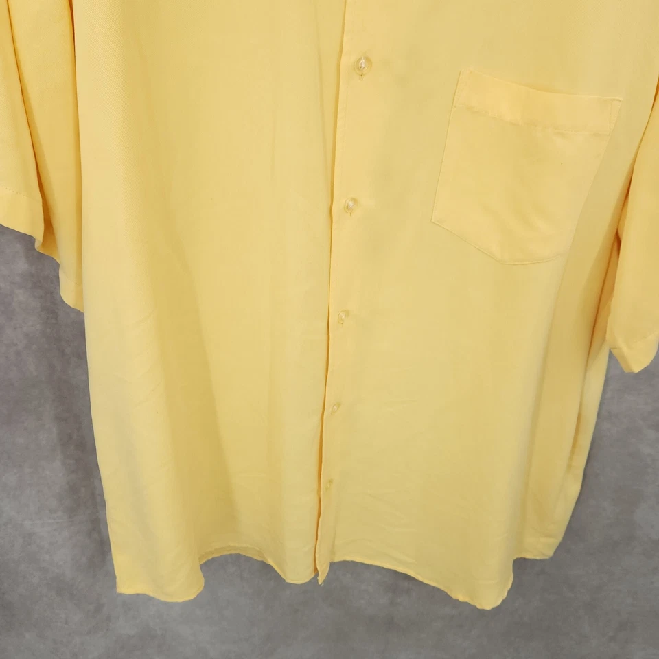 Billabong Shirt Mens XL Yellow Button Up Short Sleeve Mesh Back Skater - Image 2 of 4