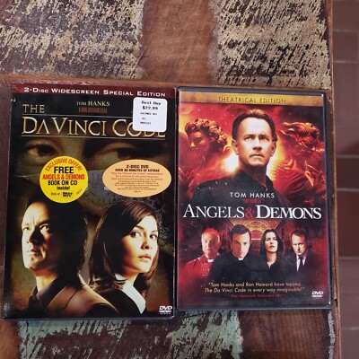 Tom Hanks Angels And Demons, The DaVinci Code ( 2 dvd movies) FREE SHIPPING 