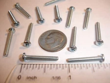 #3-48 x 3/4" Steel Machine Screws Pan Head #1 Phillips Drive Zinc Plated 3-48