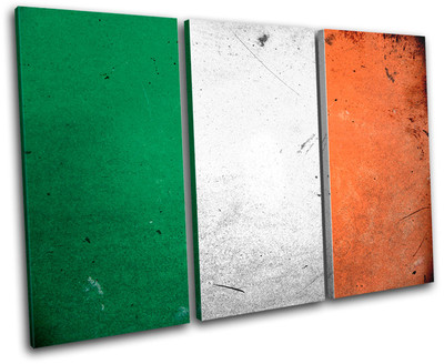 Abstract Irish Ireland Maps Flags TREBLE Leinwand Wand Kunst Bild drucken