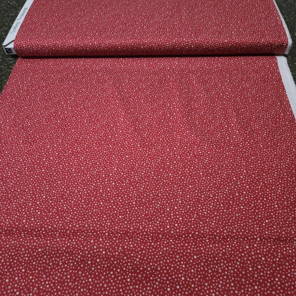 32" Imperial Waverly for Quilting Treasures Dots Taupe Off-white Dusty Red - Image 3 of 3