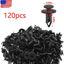 120pc Clips for Hole Plastic Rivets Retainer Fender Bumper Push Pin Fastener 8mm