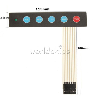 2PCS 5Keys 1x5 Matrix Array Membrane Switch Control Keypad Keyboard For Arduino