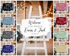 Personalised Wedding Welcome Brushstroke Sign - Modern Clear Acrylic A4-A0