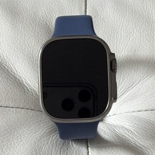 Ultra 2 Apple Watch 44mm Silver Aluminium Case Blue Silicone Band iOS Compatible