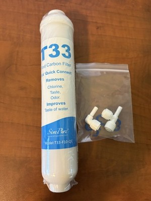 sim pure T33 Post Carbon Filter, 1/4'' Quick Connect